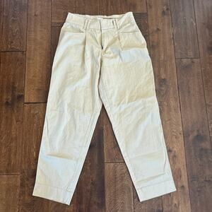 NWT A New Day Cotton Blend Stretch Mid-Rise‎ Ankle Trouser Pants Beige Women's 4